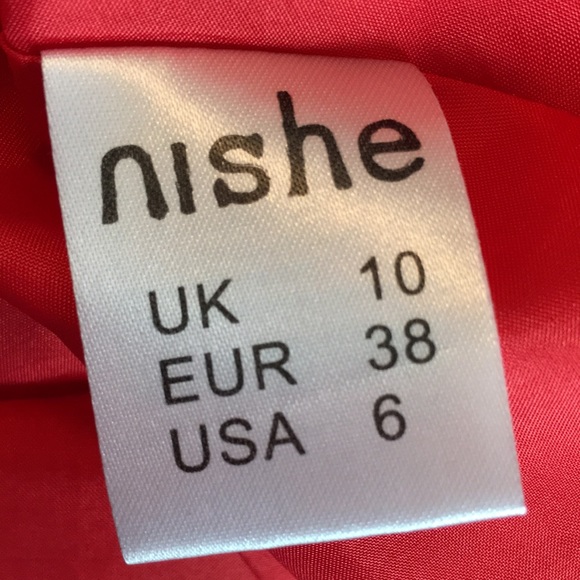 Nishe Red dress with multicolor embroidered hot air balloons & Peter Pan collar - Picture 14 of 15